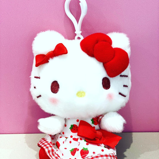 SANRIO HELLO KITTY MASCOT CLIP ON STRAWBERRY DRESS