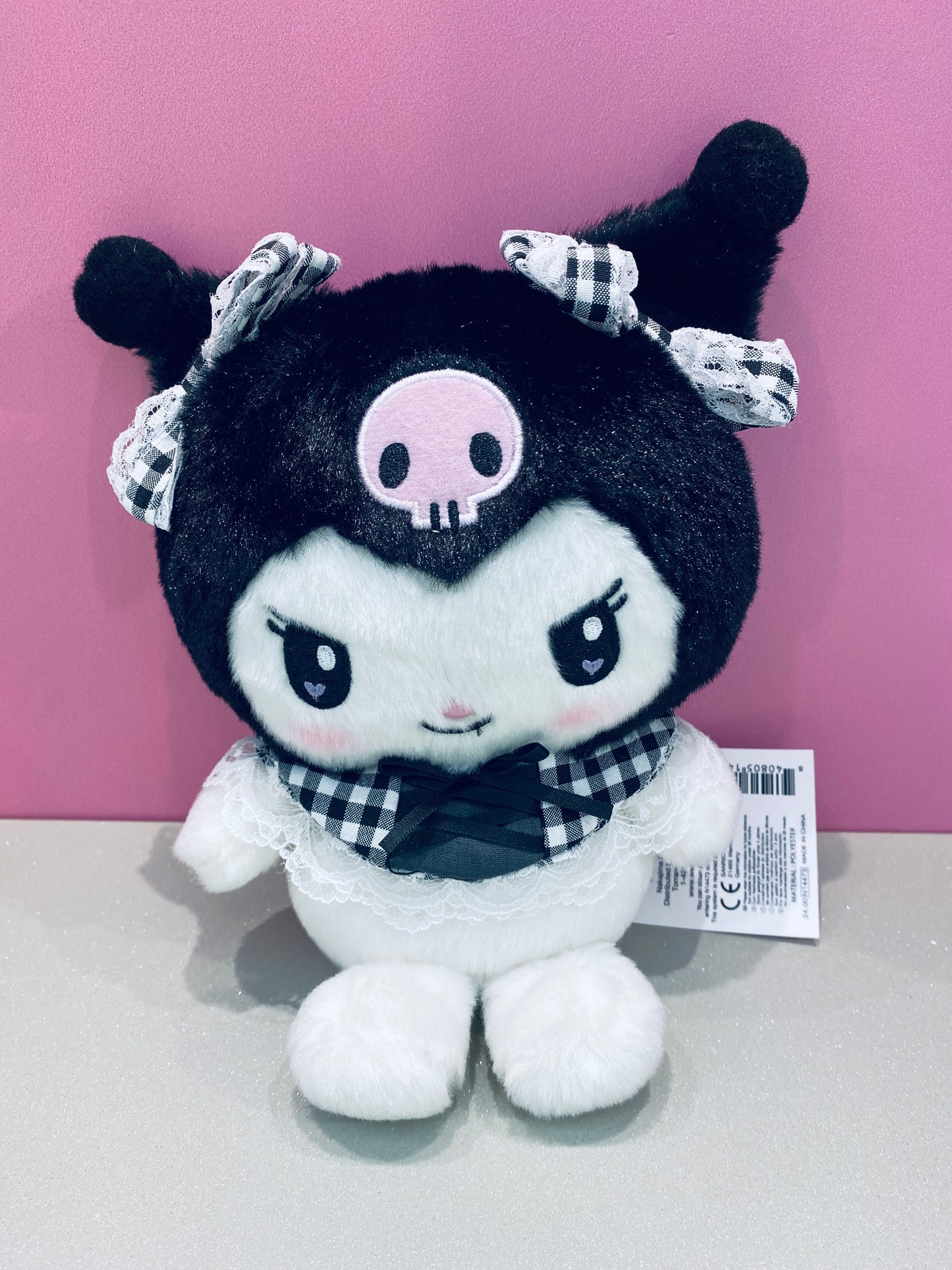 KUROMI 8 IN PLUSH GINGHAM KU