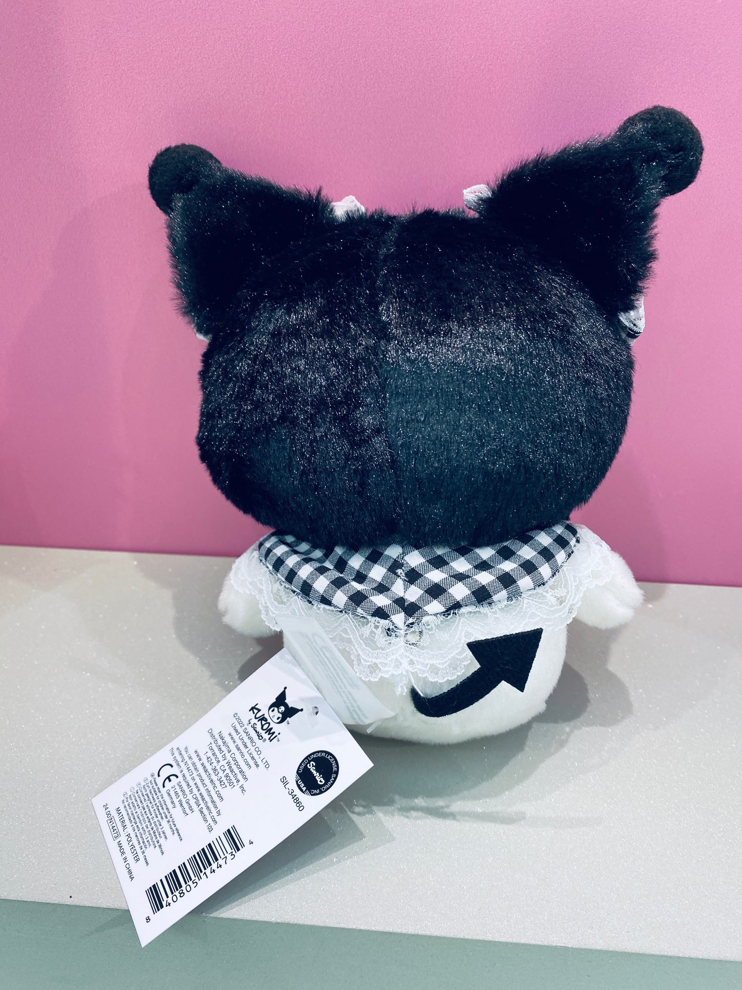 KUROMI 8 IN PLUSH GINGHAM KU