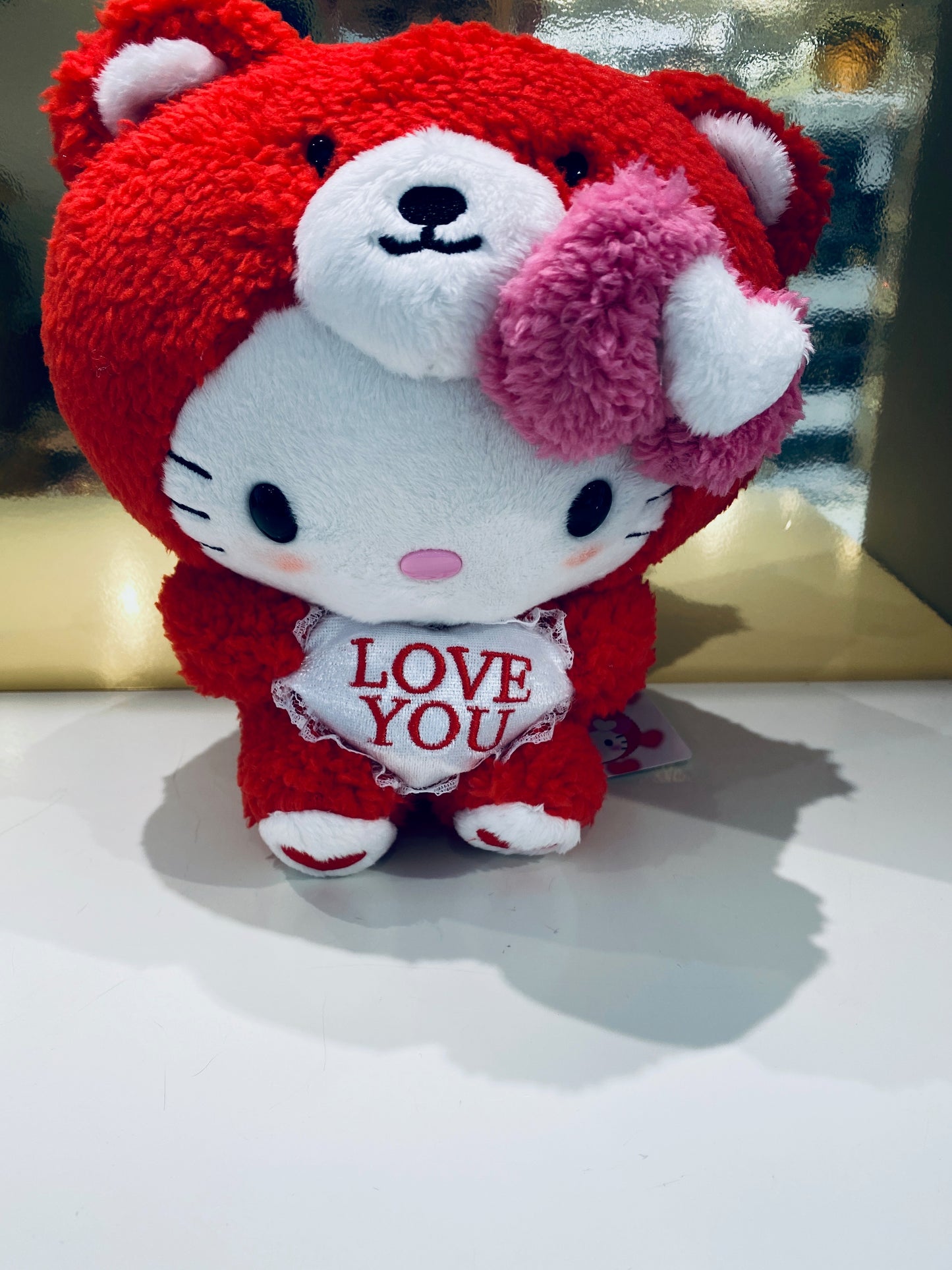 HELLO KITTY 8 IN PLUSH RED BEAR VALENTINE