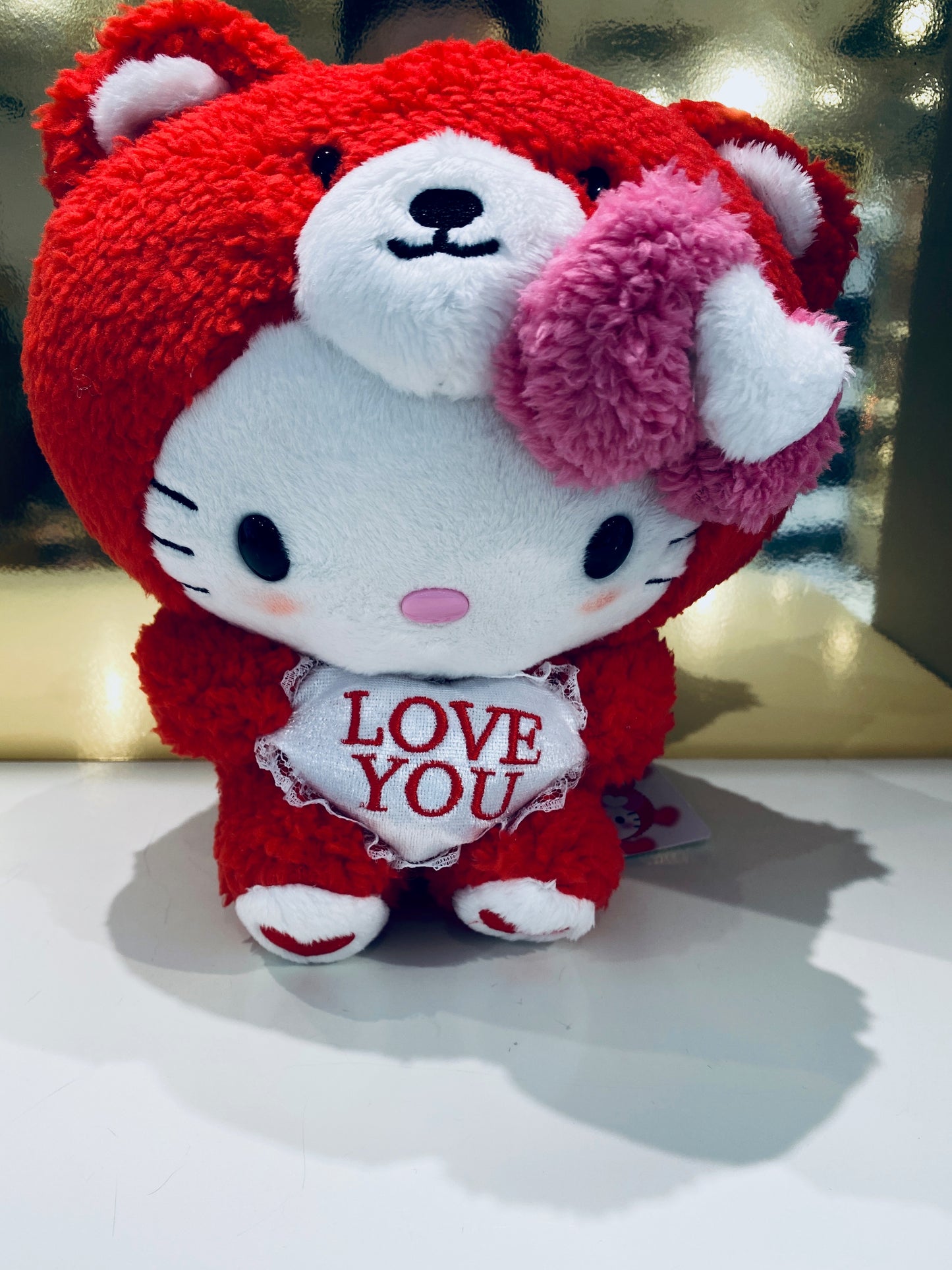 HELLO KITTY 8 IN PLUSH RED BEAR VALENTINE