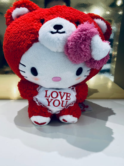 HELLO KITTY 8 IN PLUSH RED BEAR VALENTINE
