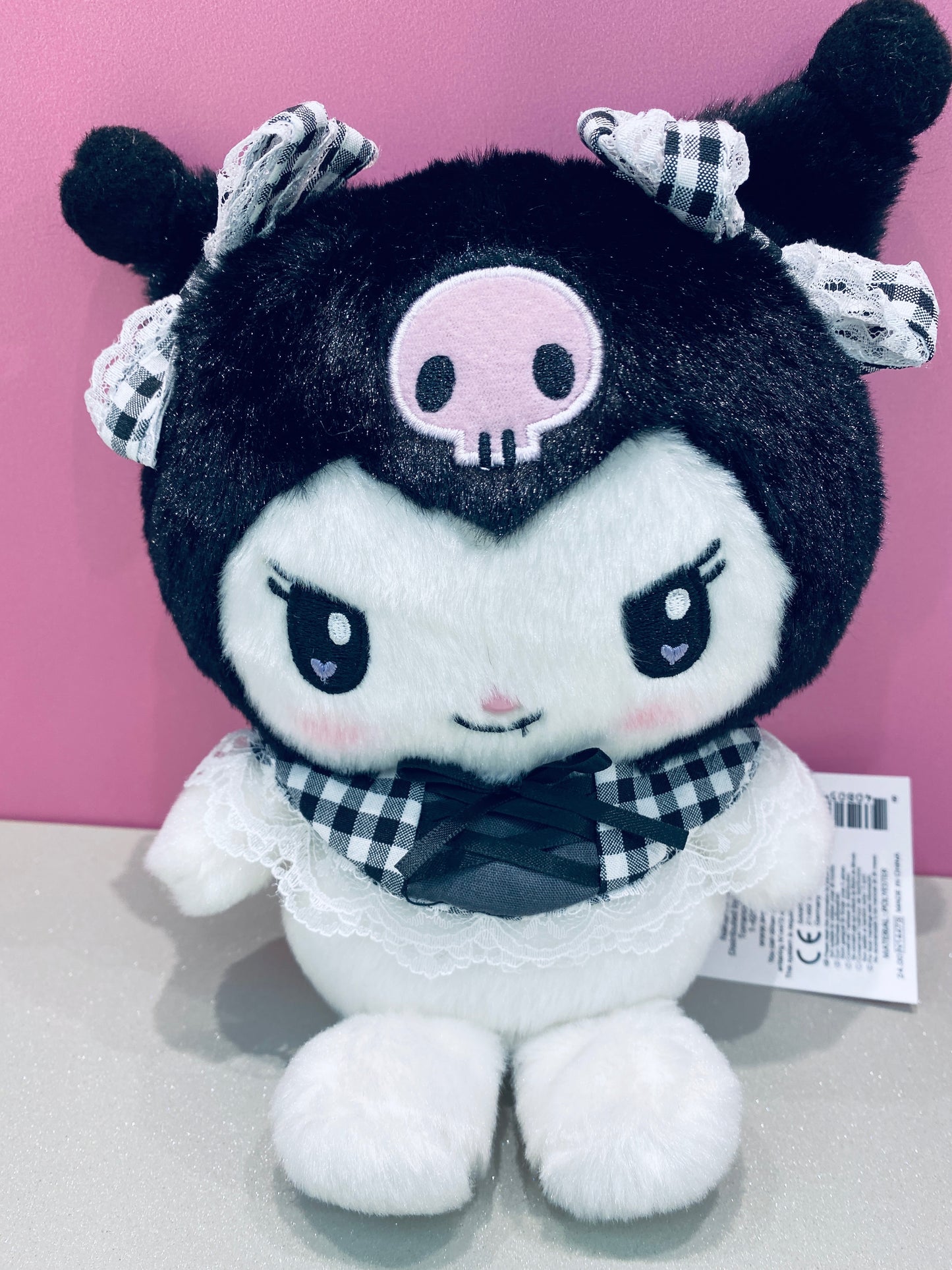 KUROMI 8 IN PLUSH GINGHAM KU